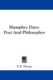 Cover of: Humphry Davy by T. E. Thorpe