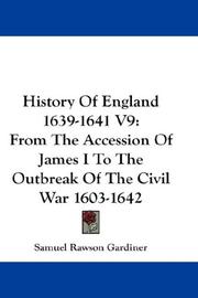 Cover of: History Of England 1639-1641 V9 by Gardiner, Samuel Rawson