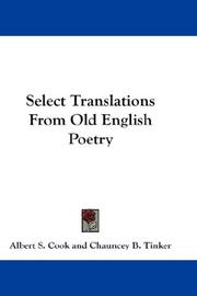 Cover of: Select Translations From Old English Poetry | 