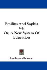 Cover of: Emilius And Sophia V4: Or, A New System Of Education