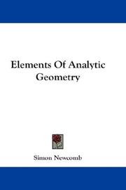 Cover of: Elements Of Analytic Geometry