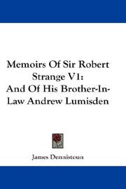 Cover of: Memoirs Of Sir Robert Strange V1 by Dennistoun, James