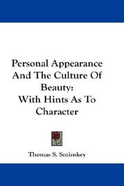 Cover of: Personal Appearance And The Culture Of Beauty | Thomas S. Sozinskey