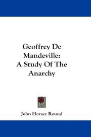 Cover of: Geoffrey De Mandeville by John Horace Round