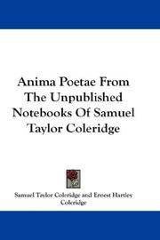 Cover of: Anima Poetae From The Unpublished Notebooks Of Samuel Taylor Coleridge