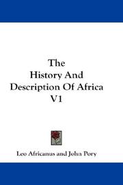 Cover of: The History And Description Of Africa V1 by Leo Africanus