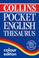 Cover of: Collins English Thesaurus Pocket