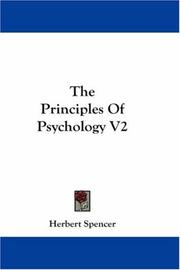 Cover of: The Principles Of Psychology V2