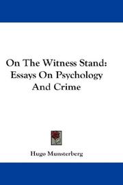Cover of: On The Witness Stand by Hugo Munsterberg
