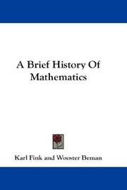 Cover of: A Brief History Of Mathematics by Karl Fink, Karl Fink