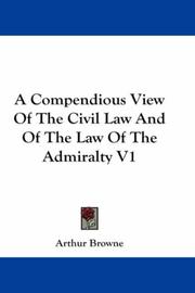 A Compendious View Of The Civil Law And Of The Law Of The Admiralty V1 cover