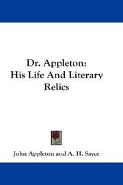 Cover of: Dr. Appleton by John Appleton, Archibald Henry Sayce