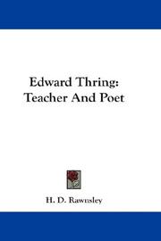 Cover of: Edward Thring by Hardwicke Drummond Rawnsley, Hardwicke Drummond Rawnsley