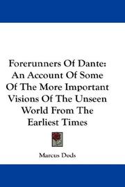 Cover of: Forerunners Of Dante by Marcus Dods