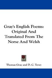 Cover of: Gray's English Poems by Thomas Gray