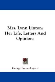 Cover of: Mrs. Lynn Linton: Her Life, Letters And Opinions