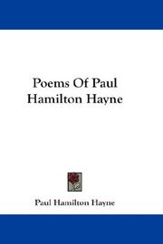 Poems of Paul Hamilton Hayne