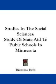 Cover of: Studies In The Social Sciences: Study Of State Aid To Pubic Schools In Minnesota
