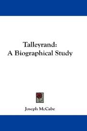 Cover of: Talleyrand: A Biographical Study