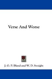 Cover of: Verse And Worse by John Otway Percy Bland, John Otway Percy Bland