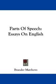 Cover of: Parts Of Speech by Brander Matthews