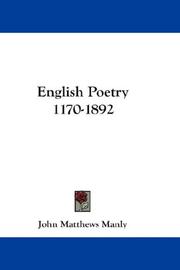 Cover of: English Poetry 1170-1892 by John Matthews Manly