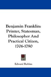 Cover of: Benjamin Franklin by Edward Robins