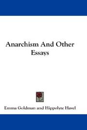 Cover of: Anarchism And Other Essays | Emma Goldman