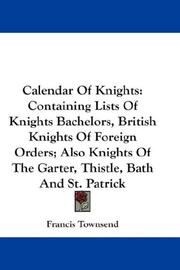 Cover of Calendar Of Knights by francis townsend