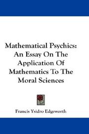 Cover of: Mathematical Psychics by Francis Ysidro Edgeworth