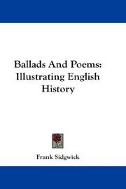 Cover of: Ballads And Poems by Frank Sidgwick