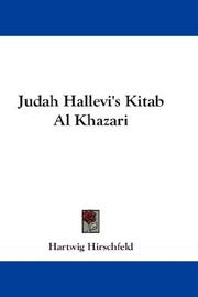 Cover of: Judah Hallevi's Kitab Al Khazari by Hartwig Hirschfeld