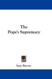 Cover of: The Pope's Supremacy by Isaac Barrow