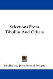 Cover of: Selections From Tibullus And Others