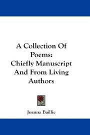 Cover of: A Collection Of Poems by Joanna Baillie