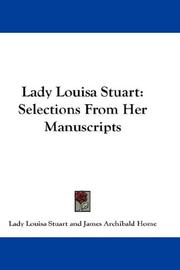 Cover of: Lady Louisa Stuart by Lady Louisa Stuart