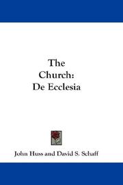 Cover of: The Church: De Ecclesia