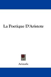 Cover of: La Poetique D'Aristote by Aristotle