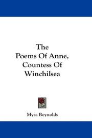 Cover of: The Poems Of Anne, Countess Of Winchilsea