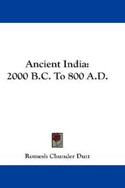 Cover of: Ancient India by Romesh Chunder Dutt