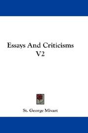 Cover of: Essays And Criticisms V2