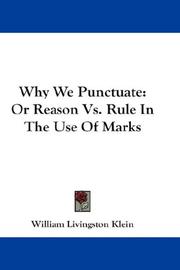 Cover of: Why We Punctuate | Klein, William Livingston.