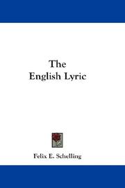 Cover of: The English Lyric