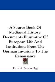 Cover of: A Source Book of Medieval History