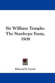 Sir William Temple by Edward S. Lyttel