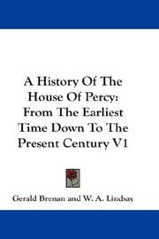 Cover of: A History Of The House Of Percy by Gerald Brenan