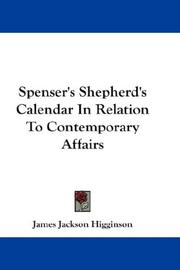 Cover of: Spenser's Shepherd's Calendar In Relation To Contemporary Affairs