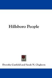 Cover of: Hillsboro People by Dorothy Canfield