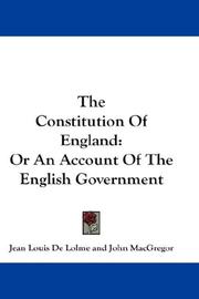cover of The Constitution Of England