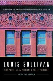 Cover of: Louis Sullivan by Hugh Morrison